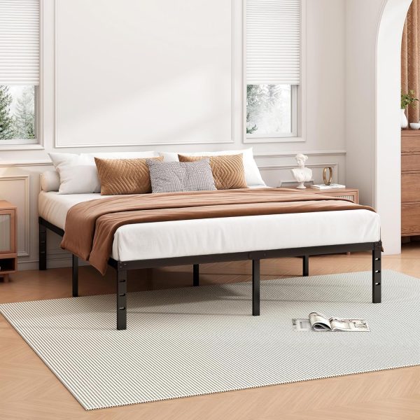 14 Inch Queen Bed Frame - Sturdy Platform Bed Frame Metal Bed Frame No Box Spring Needed Heavy Duty Queen Size Bed Frame Easy Assembly Strong Bearing Capacity, Under Bed Storage - Image 2