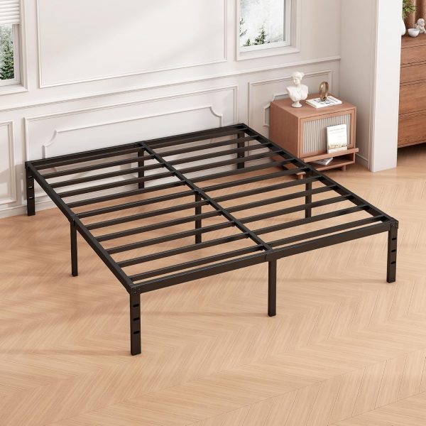 14 Inch Queen Bed Frame - Sturdy Platform Bed Frame Metal Bed Frame No Box Spring Needed Heavy Duty Queen Size Bed Frame Easy Assembly Strong Bearing Capacity, Under Bed Storage - Image 5