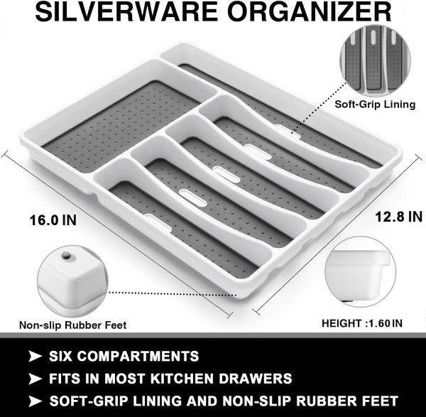 49-Piece Silverware Set with Organizer, Heavy Duty Stainless Steel Flatware for 8, Cutlery Utensil Sets with Steak Knives, Rust-proof, Mirror Polished, Dishwasher Safe - Image 4