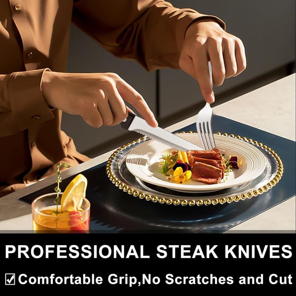 49-Piece Silverware Set with Organizer, Heavy Duty Stainless Steel Flatware for 8, Cutlery Utensil Sets with Steak Knives, Rust-proof, Mirror Polished, Dishwasher Safe - Image 5