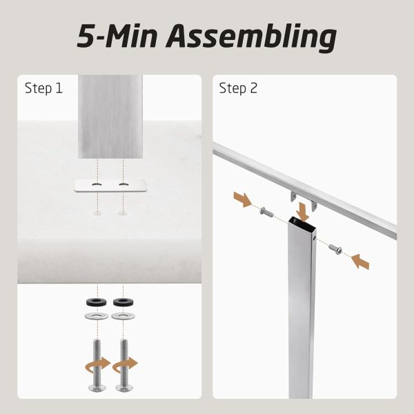 KES Standing Towel Rack 2-Tier Towel Rack Stand with Marble Base for Bathroom Floor, Upgrade Steady Design, Pro-Grade 18/8 Stainless Steel Brushed Finish, BTH217-2 - Image 6