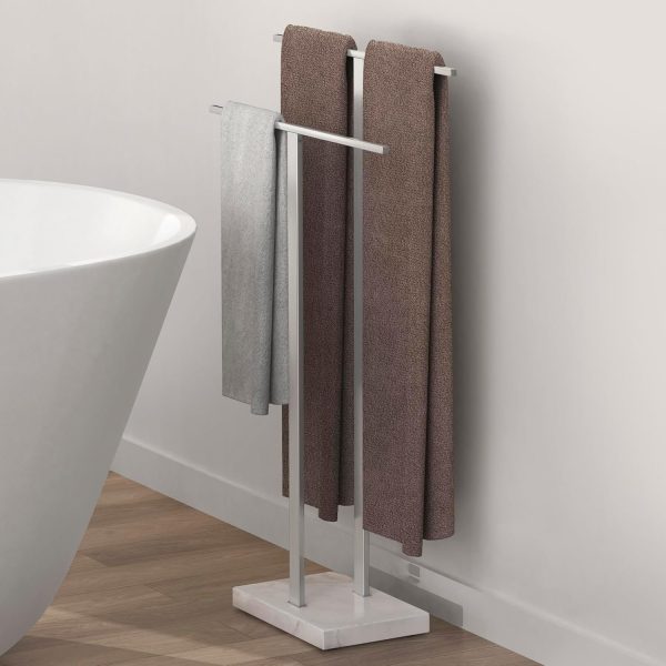 KES Standing Towel Rack 2-Tier Towel Rack Stand with Marble Base for Bathroom Floor, Upgrade Steady Design, Pro-Grade 18/8 Stainless Steel Brushed Finish, BTH217-2 - Image 7