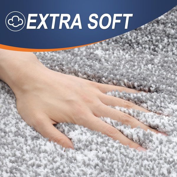 OLANLY Bathroom Rugs Mat 30x20, Extra Soft and Absorbent Microfiber Bath Rugs, Non-Slip Plush Shaggy Bath Carpet, Machine Wash Dry, Bath Mat for Bathroom Floor, Tub and Shower, Grey - Image 3