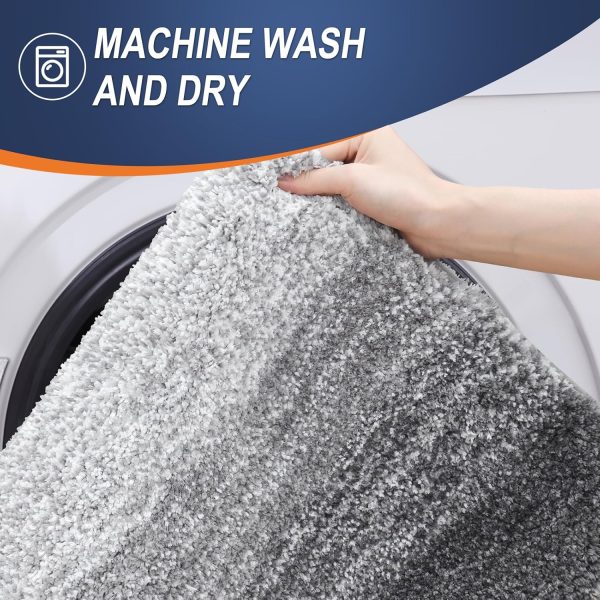 OLANLY Bathroom Rugs Mat 30x20, Extra Soft and Absorbent Microfiber Bath Rugs, Non-Slip Plush Shaggy Bath Carpet, Machine Wash Dry, Bath Mat for Bathroom Floor, Tub and Shower, Grey - Image 6
