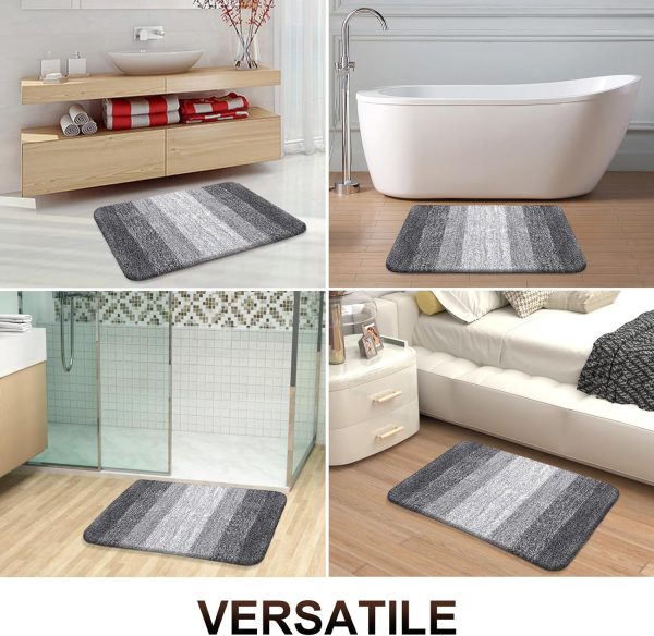 OLANLY Bathroom Rugs Mat 30x20, Extra Soft and Absorbent Microfiber Bath Rugs, Non-Slip Plush Shaggy Bath Carpet, Machine Wash Dry, Bath Mat for Bathroom Floor, Tub and Shower, Grey - Image 7