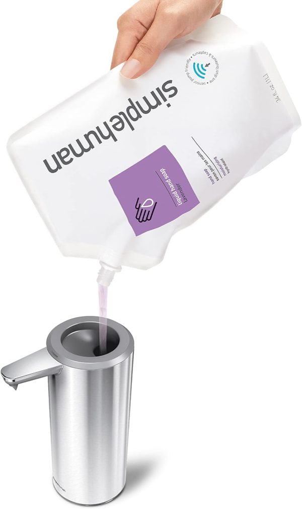 simplehuman 9 oz. Touch-Free Rechargeable Sensor Liquid Soap Pump Dispenser, Brushed Stainless Steel - Image 4